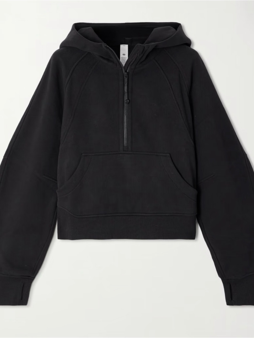 lululemon athletica Black Scuba 1/4 zip Hooded Sweatshirt